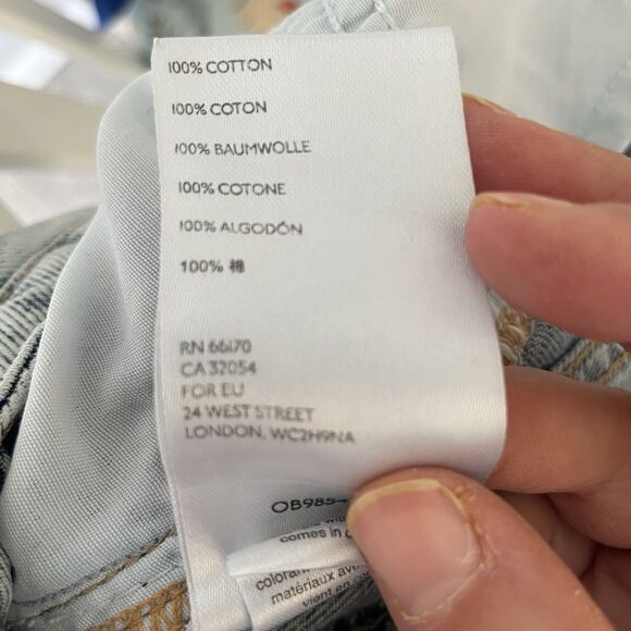 Free People We The Free Straight Leg Denim Jeans Blue Distressed Women's Size 28 - Picture 13 of 13